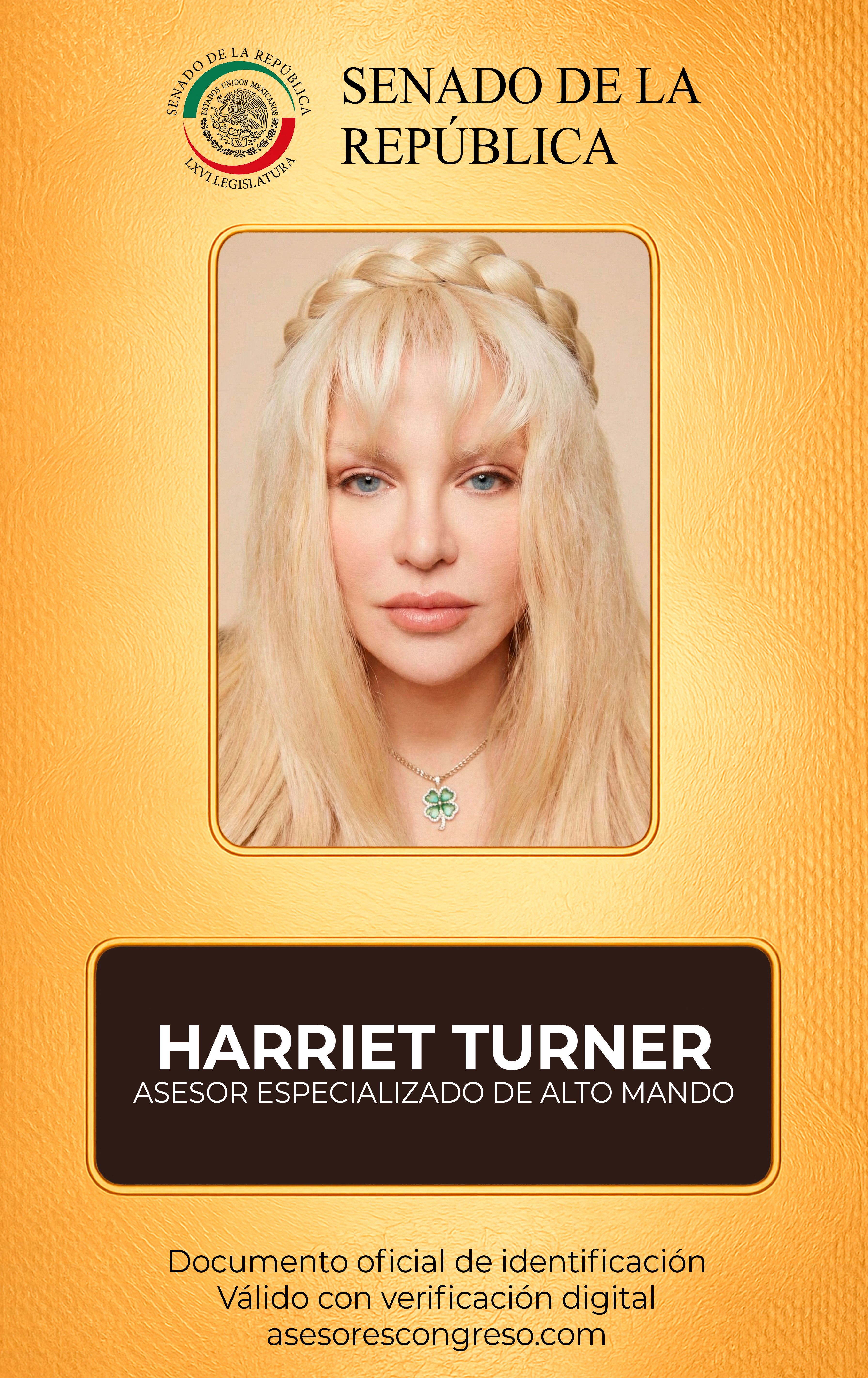 Credencial de Harriet Turner